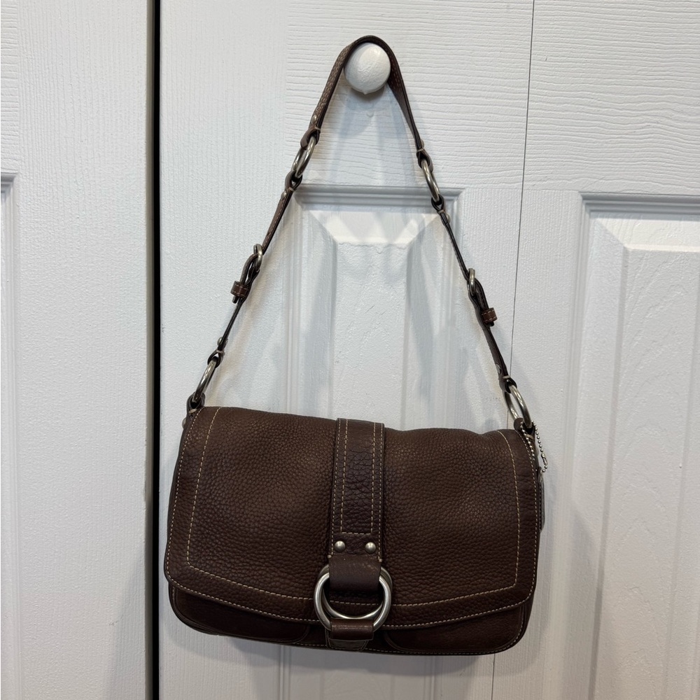Vintage Coach Chelsea pebble Leather Shoulder Bag